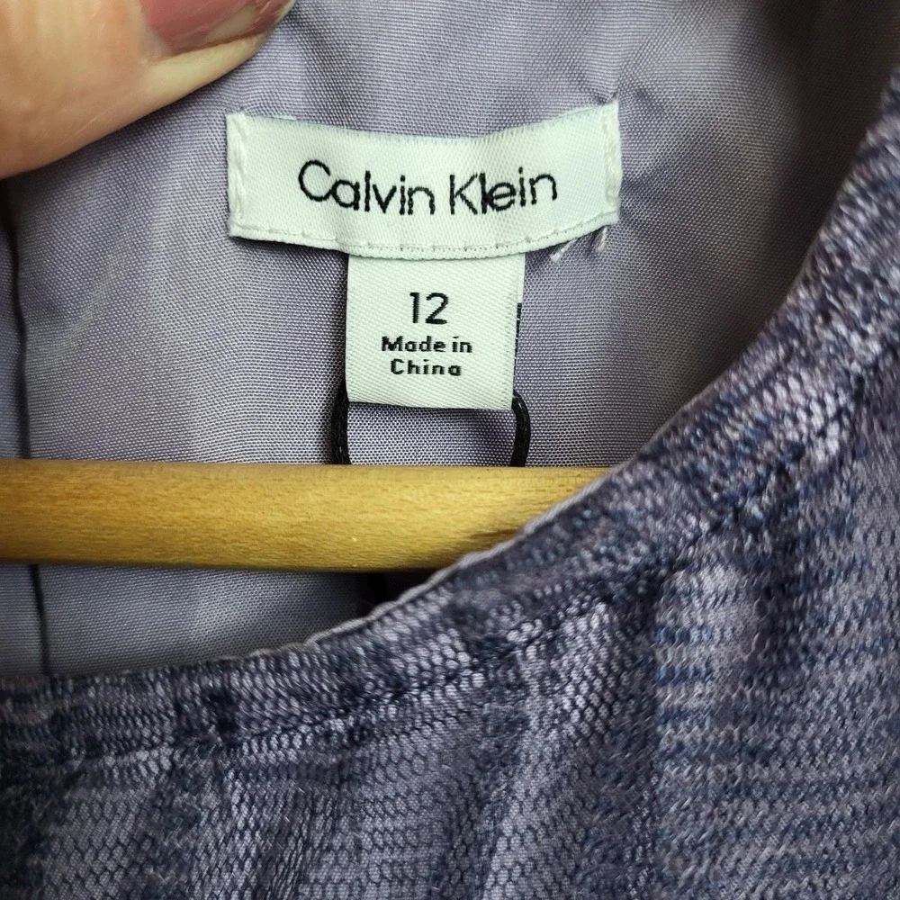 Calvin Klein Kids Dress Violette Dusk Size 12 NWT Tulle Skirt Zipper Closure $90